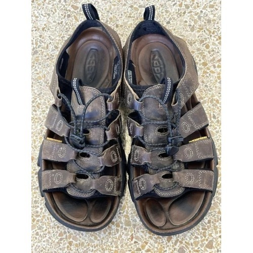 KEEN Daytona II Leather Fisherman Sandals Brown Men's 10.5 Comfort Outdoor Beach